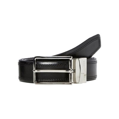 Designer brown coated leather reversible belt